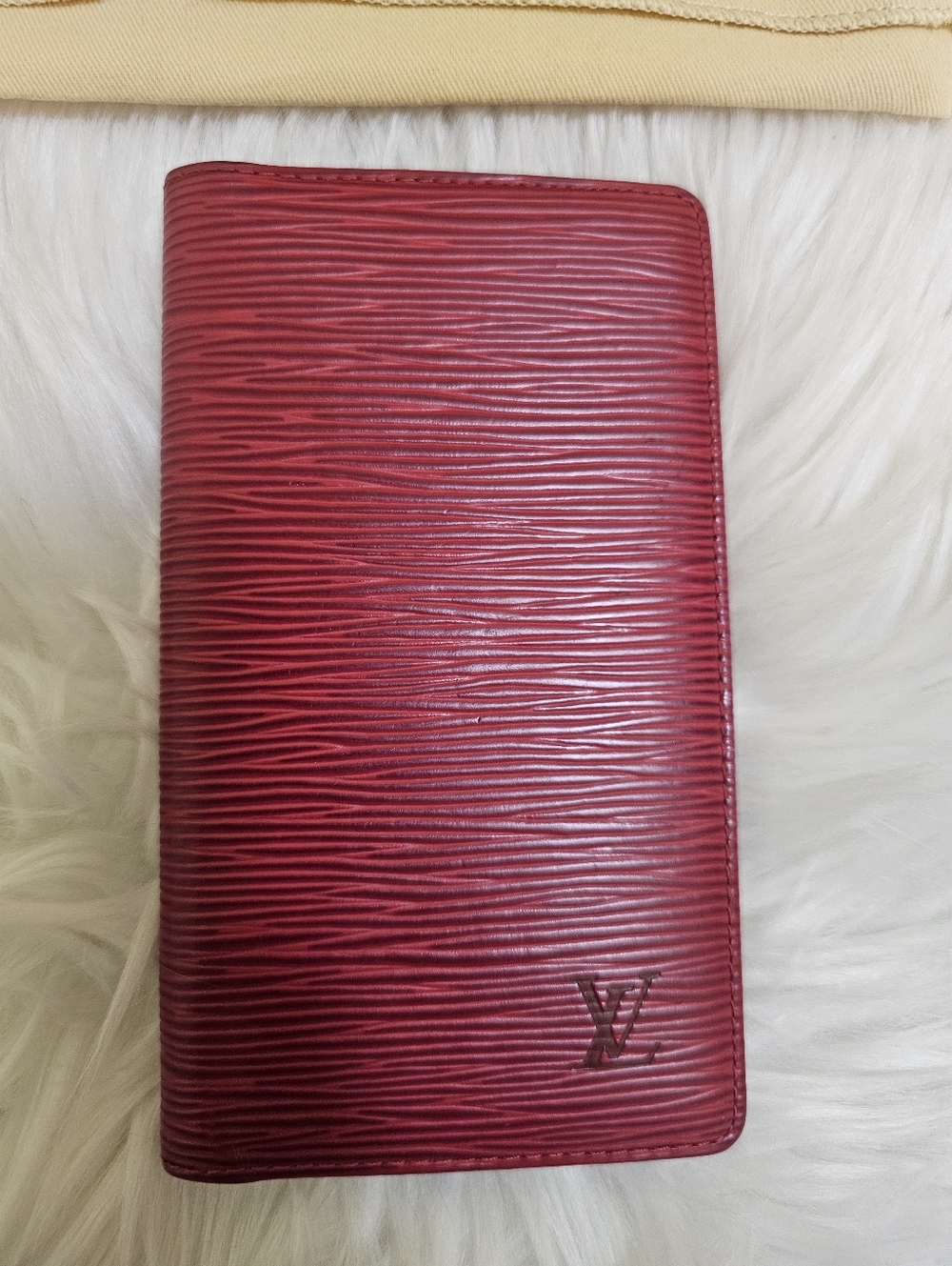 Louis Vuitton Red Epi Pocket Agenda Notebook Cover